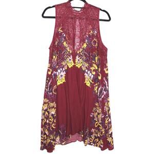 Free People Maroon High-Neck Dress Size Medium